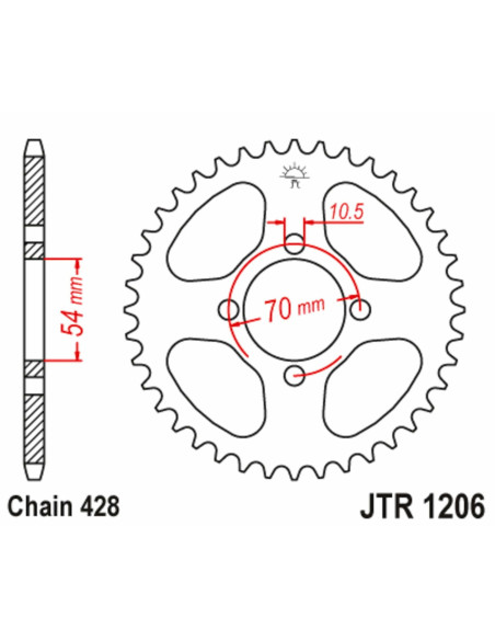 Steel Stunt Sprocket 52t-428 for Honda CBR 125 JC34/39 (2004-2010)
