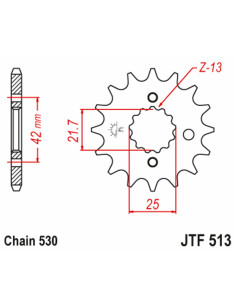 Front sprocket suitable for Suzuki GSX-R 1000 (JTF513 SUNF-511) – 17t-530;Front sprocket suitable for Suzuki GSX-R 1000 (JTF513 SUNF-511) – 17t-530 2