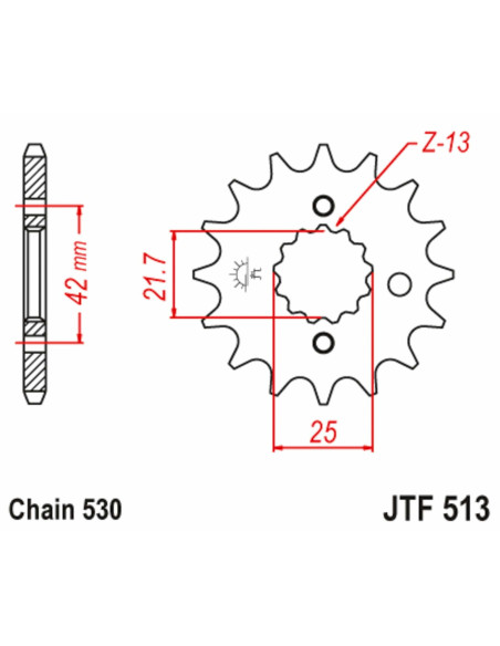 Front Sprocket Suitable for Suzuki GSX-R 1000 (JTF513 SUNF-511) – 17t-530