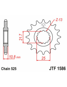 Front sprocket suitable for Yamaha R6 (06-18) (JTF1586 SUNF-414) – 15t-525;Front sprocket suitable for Yamaha R6 (06-18) (JTF1586 SUNF-414) – 15t-525 2