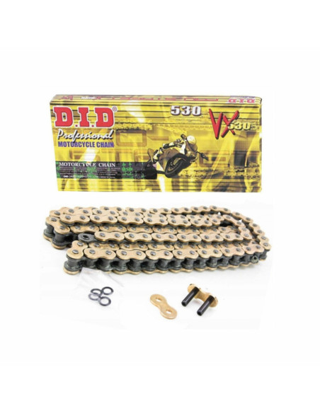 DID drive chain DID 530 (50) VX G&B X-ring GOLD -126 links;DID drive chain DID 530 (50) VX G&B X-ring GOLD -126 links;DID drive chain DID 530 (50) VX G&B X-ring GOLD -126 links