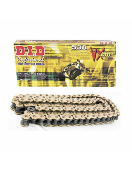 DID drive chain DID 530 (50) VX G&B X-ring GOLD – 10 links;DID drive chain DID 530 (50) VX G&B X-ring GOLD – 10 links;DID drive chain DID 530 (50) VX G&B X-ring GOLD – 10 links