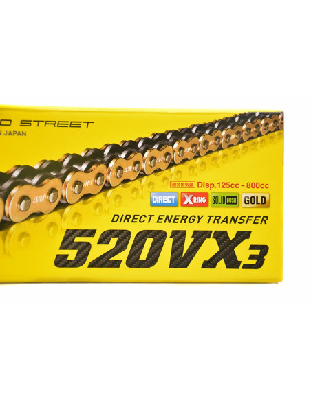 DID Drive Chain DID 520 VX3 G&B X-ring GOLD – 116 Links