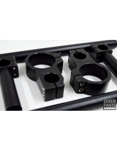 BLACK Aluminum CLIP-ON – Fully Adjustable – 50mm – Stunt – Racetrack – Gymkhana