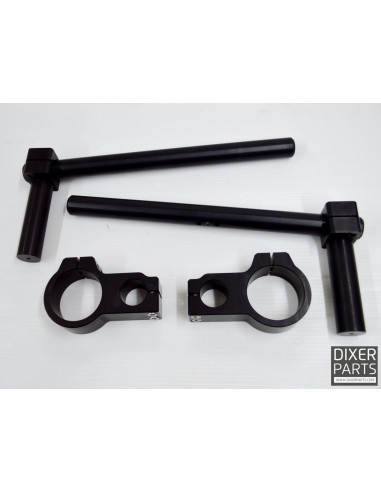 BLACK Aluminum CLIP-ON – Fully Adjustable – 50mm – Stunt – Racetrack – Gymkhana
