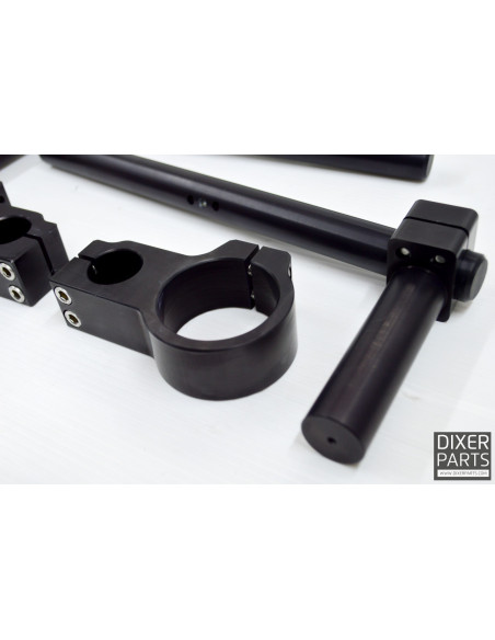 BLACK Aluminum CLIP-ON – Fully Adjustable – 50mm – Stunt – Racetrack – Gymkhana