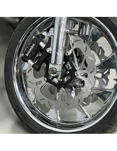 Upgrades Calipers Adapters Kit Brembo-100mm Harley Davidson Dyna Softail Touring +Right Caliper