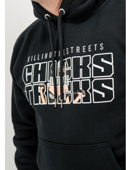 Hoodie KTS Killing The Streets -Chicks Love Tricks (XL) for Motorcyclist Stunt