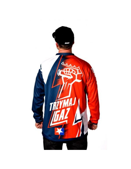 SWEATSHIRT JERSEY TRZYMAJ GAZ NAVY | ORANGE – Infamous Team Infms Stunt +STICKERS
