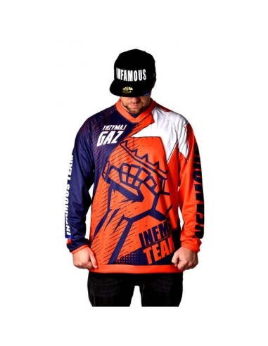 SWEATSHIRT JERSEY TRZYMAJ GAZ NAVY | ORANGE – Infamous Team Infms Stunt +STICKERS