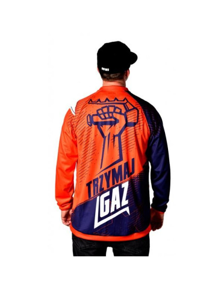 SWEATSHIRT JERSEY TRZYMAJ GAZ NAVY | ORANGE – Infamous Team Infms Stunt +STICKERS