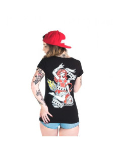 T-SHIRT ANGEL/DEVIL WOMEN’S BLACK | WHITE – Infamous Team Infms Stunt +Stickers 2