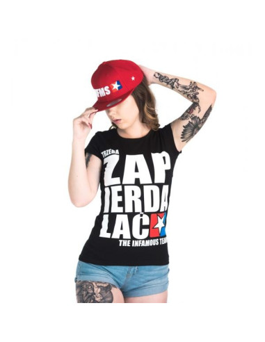 T-SHIRT TRZEBA ZAPIERDALAĆ WOMAN’S BLACK | WHITE – Infamous Team Infms Stunt +Stickers