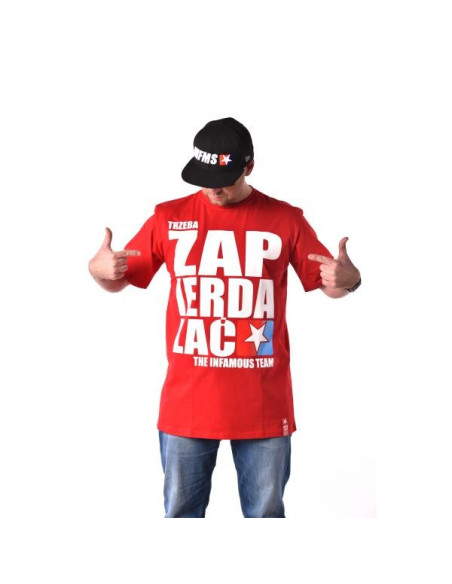 T-SHIRT TRZEBA ZAPIERDALAĆ – BLACK | GREY | RED | WHITE – Infamous Team Infms Stunt STICKERS