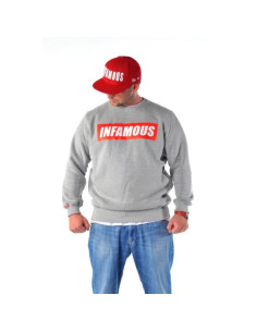 CREWNECK SWEATSHIRT INFAMOUS GREY – Infamous Team Infms Stunt STICKERS