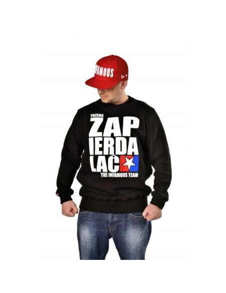 CREWNECK SWEATSHIRT TRZEBA ZAPIERDALAĆ BLACK | GREY – Infamous Team Infms Stunt STICKERS