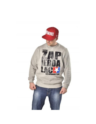 CREWNECK SWEATSHIRT TRZEBA ZAPIERDALAĆ BLACK | GREY – Infamous Team Infms Stunt STICKERS