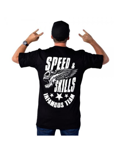 T-SHIRT SPEED & SKILLS – BLACK – Infamous Team Infms Stunt +STICKERS