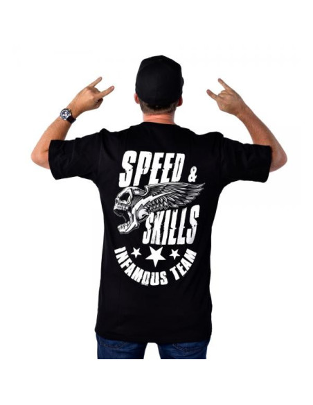 T-SHIRT SPEED & SKILLS – BLACK – Infamous Team Infms Stunt +STICKERS