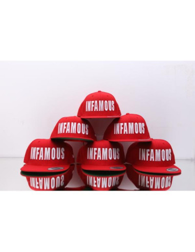 SNAPBACK INFAMOUS 3D RED | GREY | BLACK Infamous Team Infms Stunt +Stickers