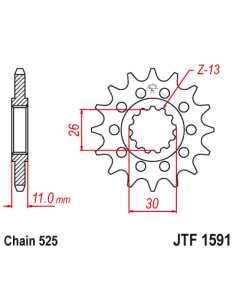 Front Sprocket Suitable for Yamaha MT-07 MT-09 FZ8 R7 (JTF1591 SUNF421) 16t-525 2