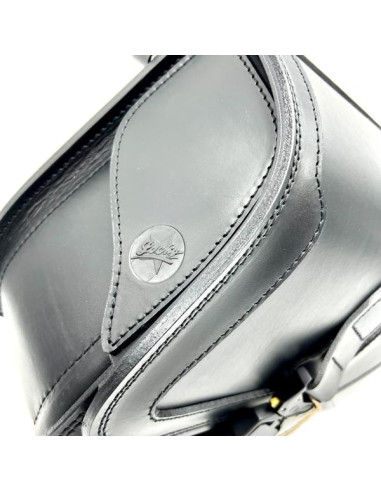 Black Saddlebag Custom + Frame for Indian Boober Twenty Rogue Sixty (20017-2024) Leather Solo Bag