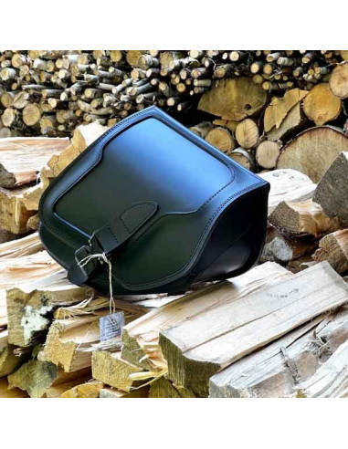 Black Saddlebag Custom + Frame for Indian Boober Twenty Rogue Sixty (20017-2024) Leather Solo Bag