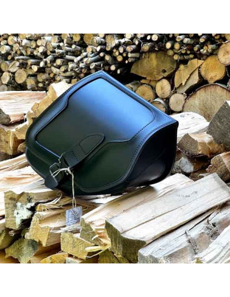 Black Saddlebag Custom + Frame for Indian Boober Twenty Rogue Sixty (20017-2024) Leather Solo Bag