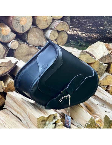 Black Saddlebag Custom + Frame for Indian Boober Twenty Rogue Sixty (20017-2024) Leather Solo Bag