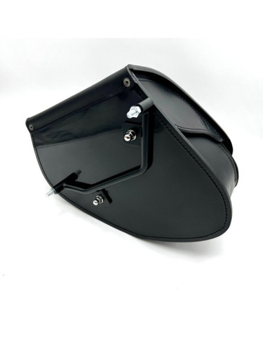Black Saddlebag Custom + Frame for Indian Boober Twenty Rogue Sixty (20017-2024) Leather Solo Bag