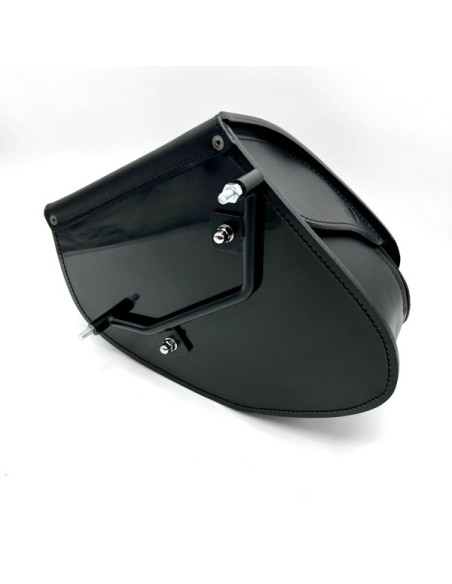Black Saddlebag Custom + Frame for Indian Boober Twenty Rogue Sixty (20017-2024) Leather Solo Bag