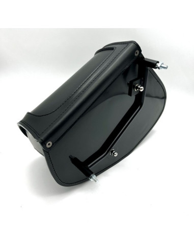 Black Saddlebag Custom + Frame for Indian Boober Twenty Rogue Sixty (20017-2024) Leather Solo Bag