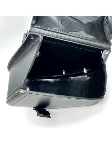 Black Saddlebag Custom + Frame for Indian Boober Twenty Rogue Sixty (20017-2024) Leather Solo Bag