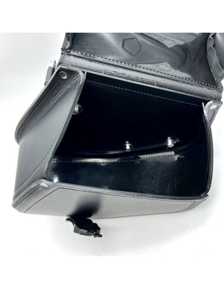 Black Saddlebag Custom + Frame for Indian Boober Twenty Rogue Sixty (20017-2024) Leather Solo Bag