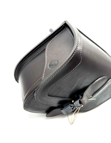 Brown Saddlebag + Frame for Indian Boober Twenty Rogue Sixty (20017-2024) Leather Solo Bag Custom