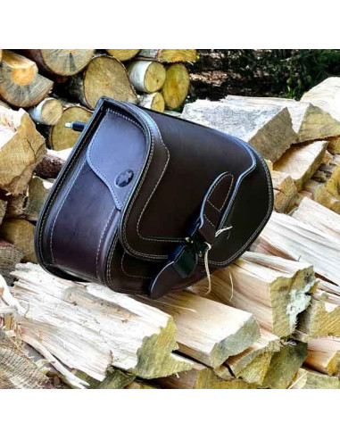 Brown Saddlebag + Frame for Indian Boober Twenty Rogue Sixty (20017-2024) Leather Solo Bag Custom