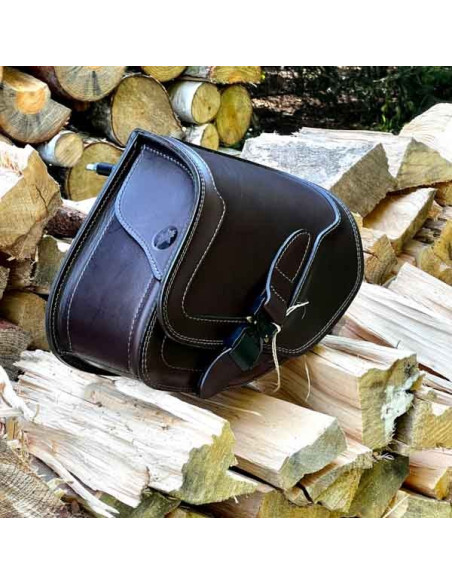 Brown Saddlebag + Frame for Indian Boober Twenty Rogue Sixty (20017-2024) Leather Solo Bag Custom