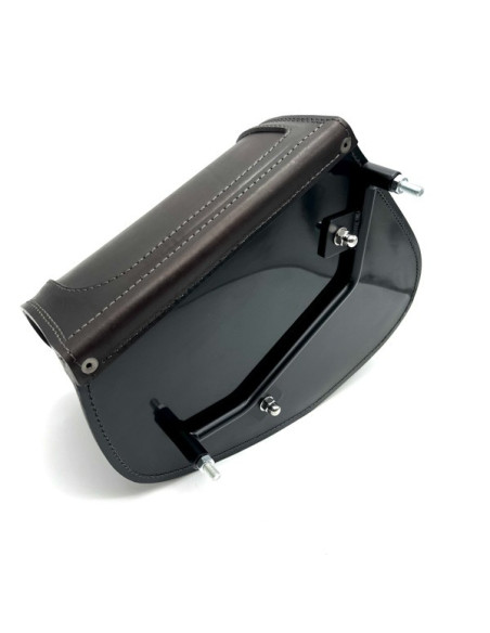 Brown Saddlebag + Frame for Indian Boober Twenty Rogue Sixty (20017-2024) Leather Solo Bag Custom