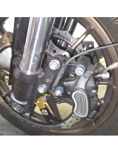 Left Upgrades OEM Caliper Adapter Bracket 14" (355mm) rotor Harley Davidson Dyna Softail Touring