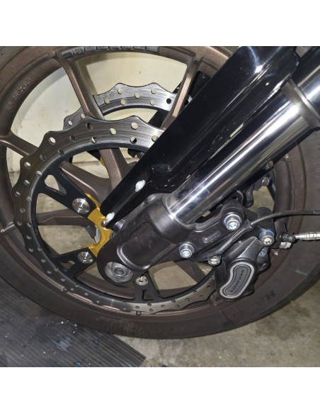 Left Upgrades OEM Caliper Adapter Bracket 14" (355mm) rotor Harley Davidson Dyna Softail Touring