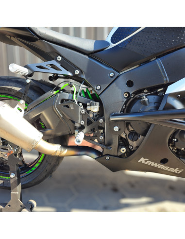 Rear Sets Footrests Pegs Subcage Kawasaki ZX10R Ninja (2011-2015) Stunt Gymkhana