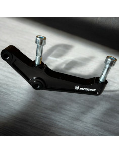 Left Upgrades Caliper Adapter Bracket Accossato 108mm Harley Davidson (2000-2023) Sportster Softail Dyna Touring 2