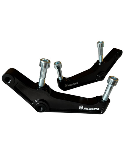 Set of Two Upgrades Calipers Adapters Brackets Accossato 108mm Harley Davidson (2000-2023) Sportster Softail Dyna Touring