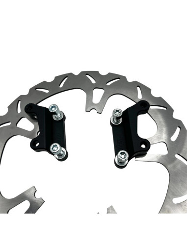 Set of Right and Left Upgrades OEM Calipers Adapter Bracket 14" (355mm) rotor Harley Davidson Dyna Softail Touring