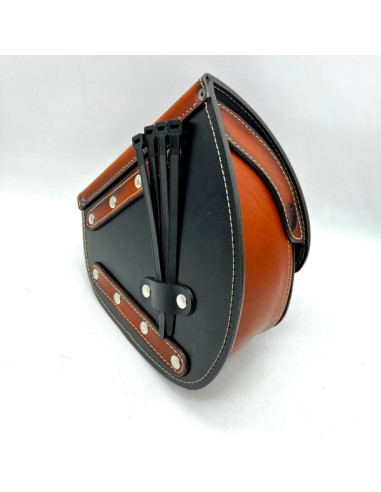 Brązowe Siedzenie + Sakwa Zestaw Custom do motocykli Bobber Chopper Harley Davidson Skóra Kanapa Solo