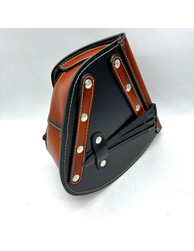 Brązowe Siedzenie + Sakwa Zestaw Custom do motocykli Bobber Chopper Harley Davidson Skóra Kanapa Solo